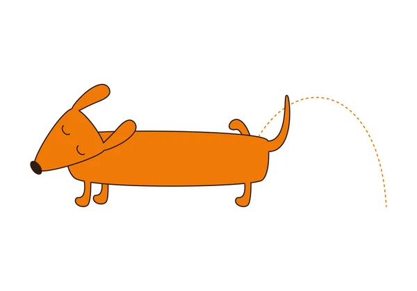 Χαριτωμένο dachshund Ουρολαγνεία — Διανυσματικό Αρχείο