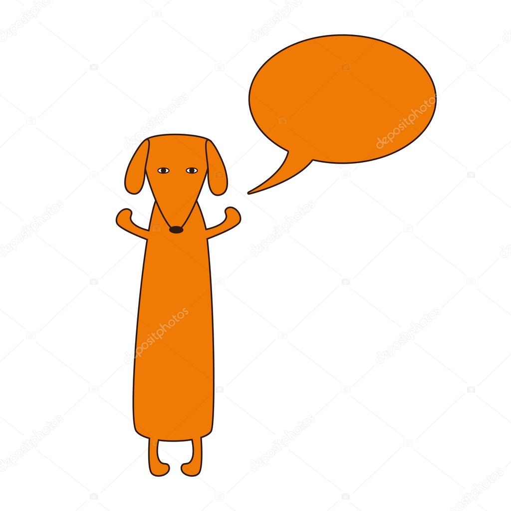 Dachshund with speech bubble