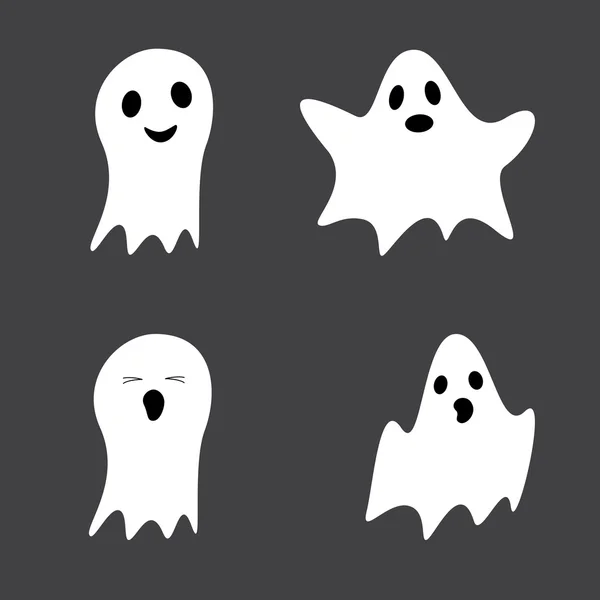 Conjunto de fantasmas lindos — Vector de stock