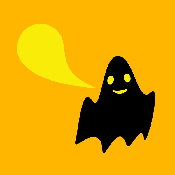 Funny ghost with speech bubble — Stok Vektör