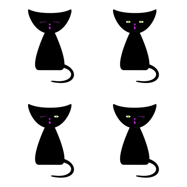 Set of black kittens — ストックベクタ