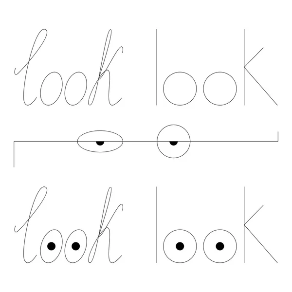 Set of look letterings — Stock Vector