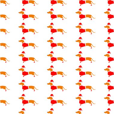 Dachshund kırmızı Noel kıyafetli ile arka plan
