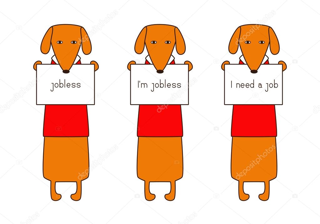 Set of jobless dachshunds