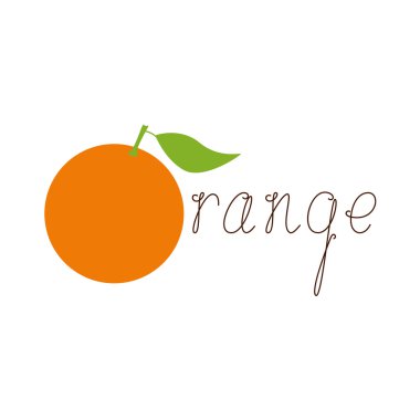 Turuncu logo şablonu kaligrafi yazı ile