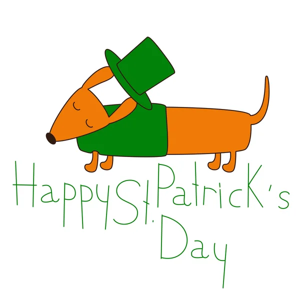 Dia de St. Patricks dachshund — Vetor de Stock