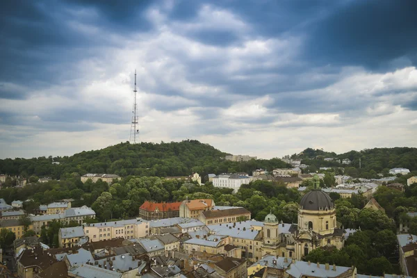 Lviv viejo panorama de la ciudad — Foto de Stock