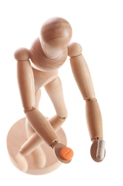 wooden doll or mannequin man from Ikea gestalta.  clipart