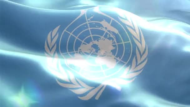 Drapeau 3D animé de l'Organisation des Nations Unies — Video