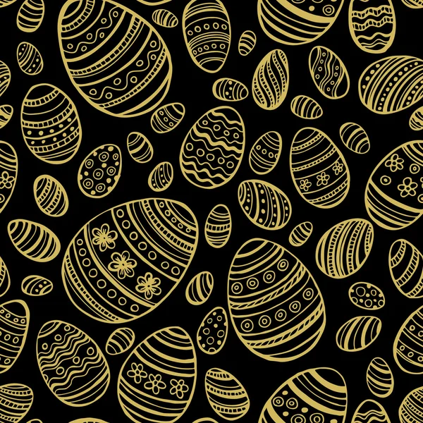 Vector patrón de huevos de Pascua de oro. Ilustración vectorial — Archivo Imágenes Vectoriales