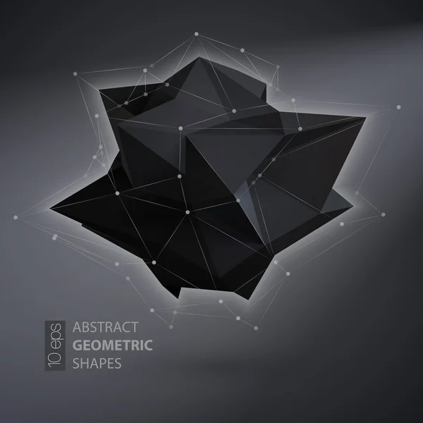 Абстрактный треугольный кристалл геометрической формы. Векторная иллюстрация — стоковый вектор