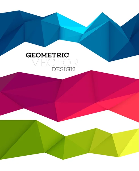 Abstraktes geometrisches Dreieck Low Poly Set. Vektorillustration — Stockvektor