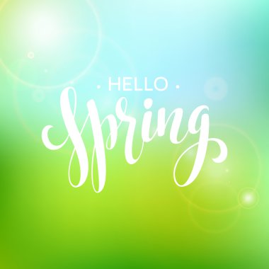 Merhaba bahar tasarımı yazı. Vektör çizim