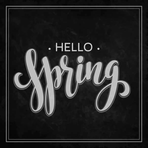 Hello Spring learning chalk design. Векторная иллюстрация — стоковый вектор