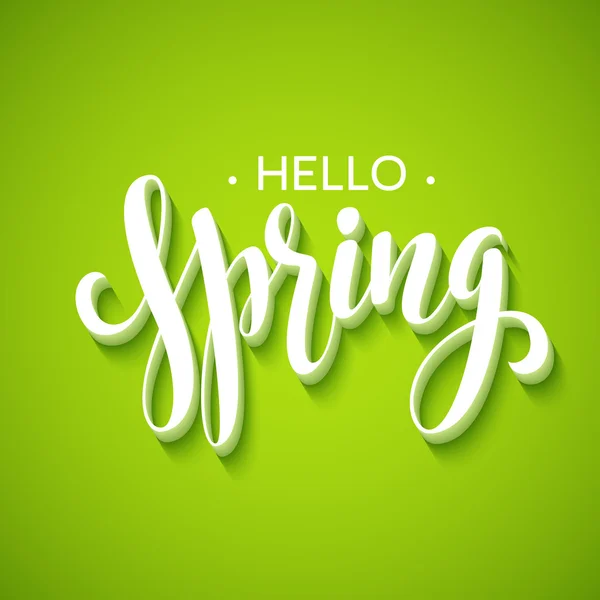 Hello Spring lettering design. Vector illustration — Stock Vector