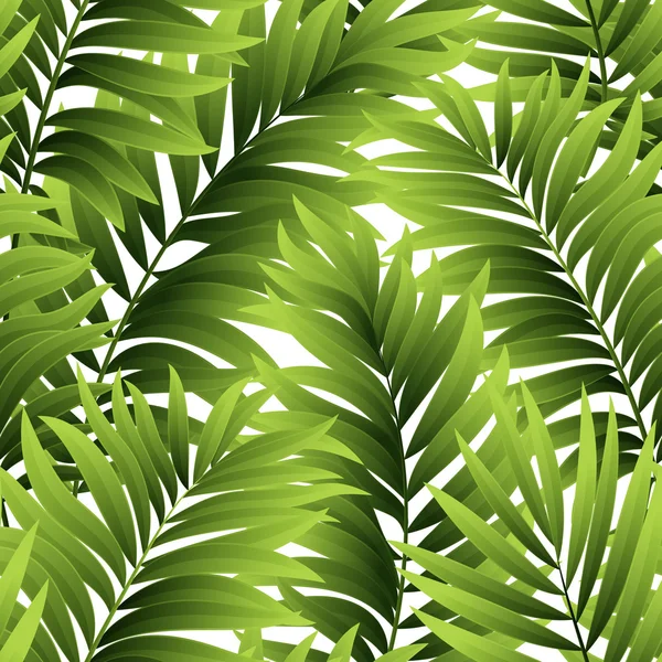 Hojas de palmera. Patrón sin costuras. Ilustración vectorial — Vector de stock