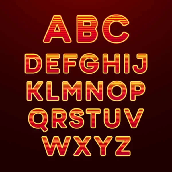 Neon Light czcionki alfabetu. Ilustracja wektorowa — Wektor stockowy