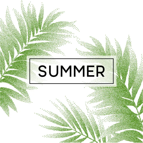 Tropical palm leaves design for text card. Vector illustration Royalty Free Stock Illustrations