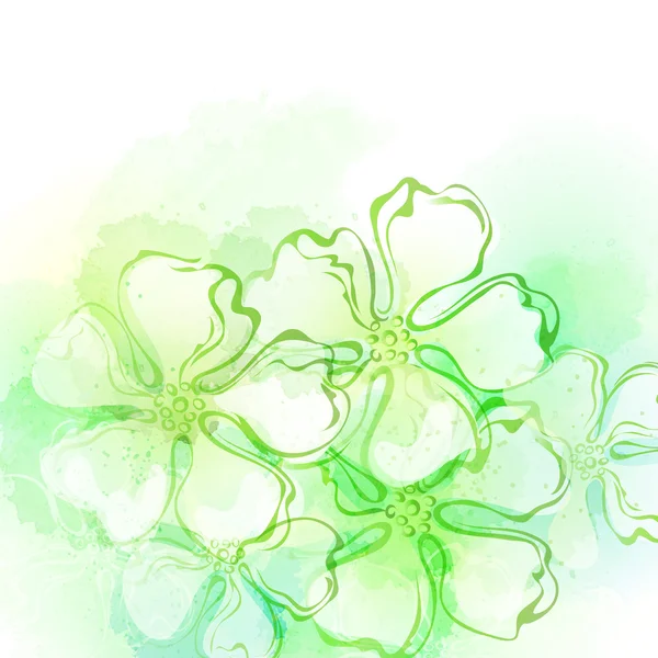 Декоративный акварельный весенний цветок. Векторная иллюстрация — стоковый вектор