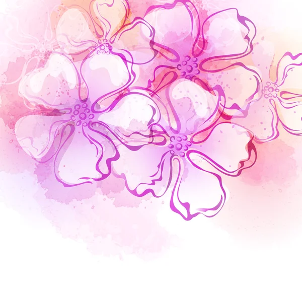 Aquarelle décorative fleur de printemps. Illustration vectorielle — Image vectorielle