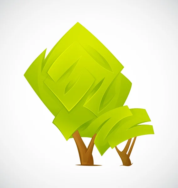 Árbol abstracto aislado sobre un fondo blanco. Ilustración vectorial — Vector de stock