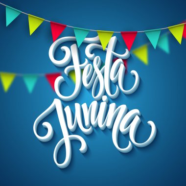Festa Junina parti tasarım tebrik. Vektör çizim