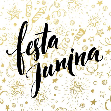 Festa Junina parti tasarım tebrik. Vektör çizim