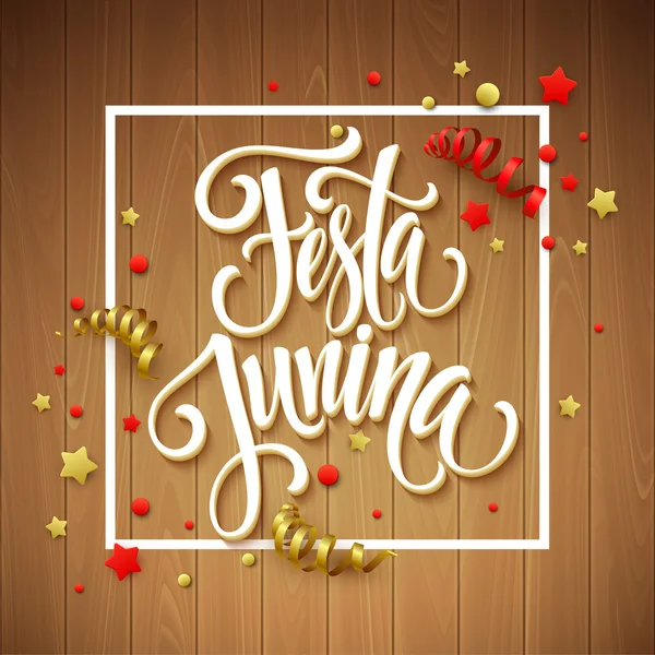 Festa Junina festa saudação design. Ilustração vetorial — Vetor de Stock