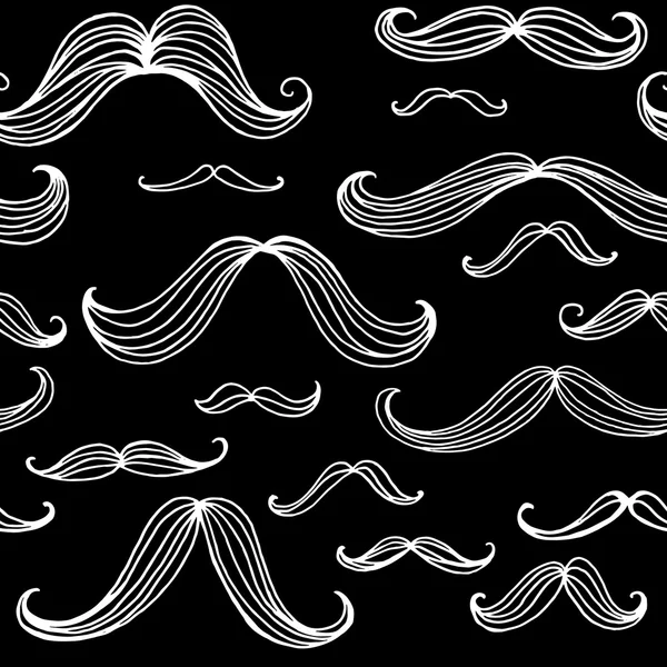 Moustaches motif sans couture. Des éléments dessinés à la main. Illustration vectorielle — Image vectorielle