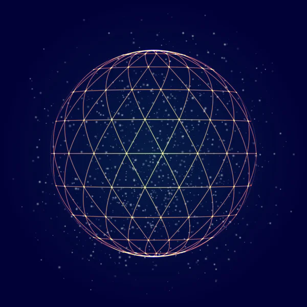 Fondo de malla de triángulo de esfera abstracta. Ilustración vectorial — Vector de stock