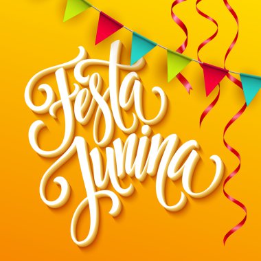 Festa Junina parti tasarım tebrik. Vektör çizim