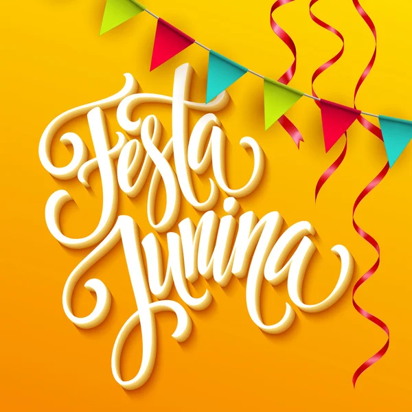 Diseño de saludo de fiesta Festa Junina. Ilustración vectorial — Vector de stock