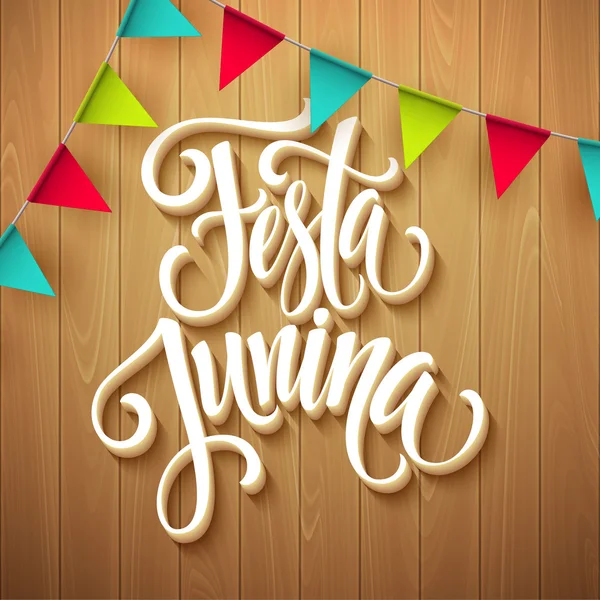 Diseño de saludo de fiesta Festa Junina. Ilustración vectorial — Vector de stock