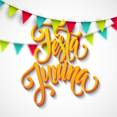 Festa Junina parti tasarım tebrik. Vektör çizim