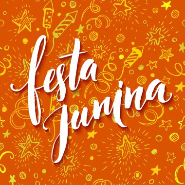 Festa Junina parti tasarım tebrik. Vektör çizim