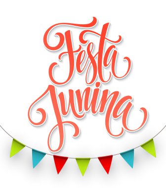 Festa Junina parti tasarım tebrik. Vektör çizim