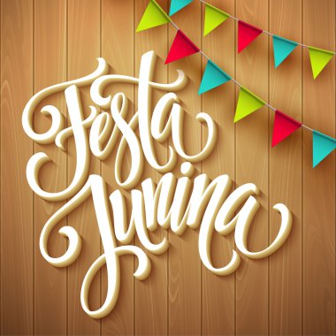 Festa Junina parti tasarım tebrik. Vektör çizim
