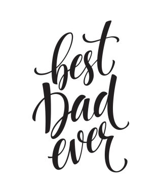 En iyi baba yazı. Babalar Günü tebrik kartı. Vektör çizim