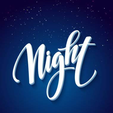 Gece parti tipografi tasarımı. Vektör çizim