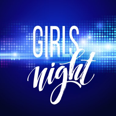 Gece parti tipografi tasarımı. Vektör çizim