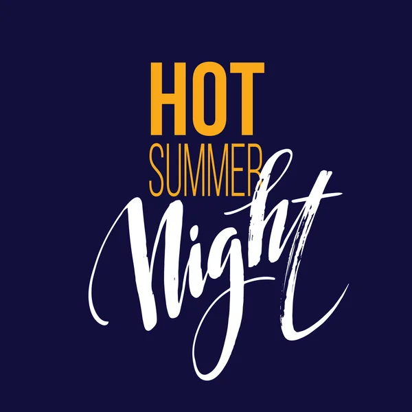Dlouhé horké letní noci typografie Design. Vektorové ilustrace — Stockový vektor