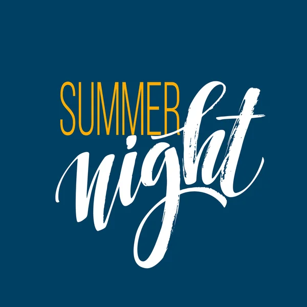 Lange hete zomer nacht Typografie Design. Vectorillustratie — Stockvector