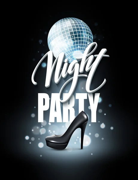 Night Party Typography design. Vector illustration — Stock Vector