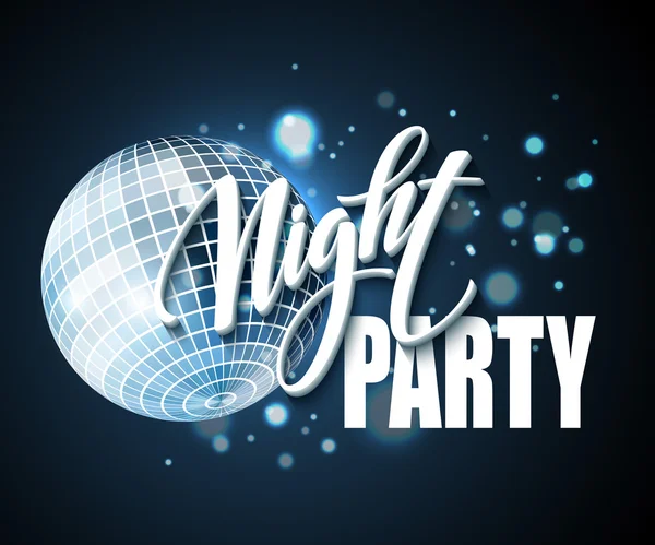 Night Party Typography design. Vector illustration — Stock Vector