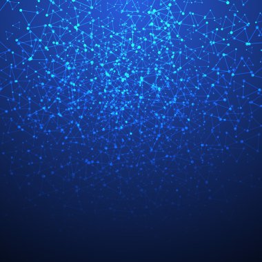 Blue connection triangle background. Vector illustration