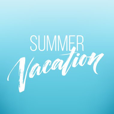 Yaz tatil el yazısı. Tipografi, yazı ve hat. Poster ve el ilanı tasarım şablonu. Vektör çizim