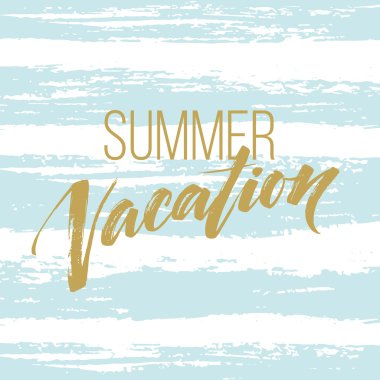 Yaz tatil el yazısı. Tipografi, yazı ve hat. Poster ve el ilanı tasarım şablonu. Vektör çizim