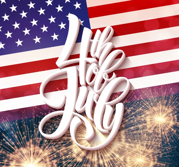 Дизайн надписей ко Дню независимости США. Шаблон фона для поздравительных открыток, плакатов, листовок и брошюр. Векторная иллюстрация — стоковый вектор