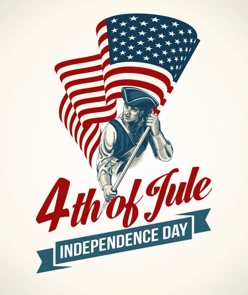 字体设计的美国独立日。贺卡、 海报、 传单和小册子模板背景。矢量图 — 图库矢量图片