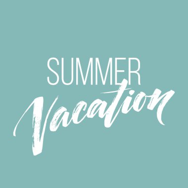 Yaz tatil el yazısı. Tipografi, yazı ve hat. Poster ve el ilanı tasarım şablonu. Vektör çizim